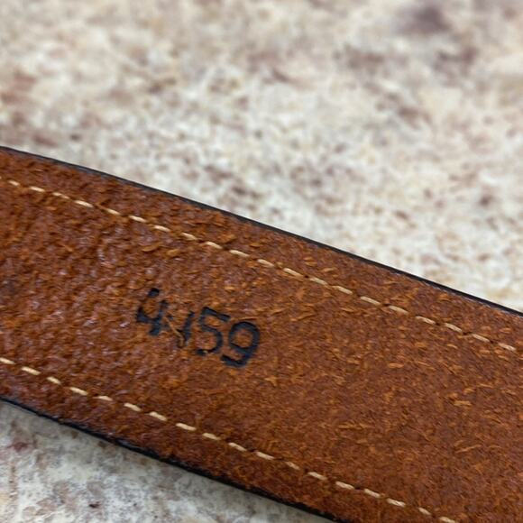 Vintage Leegin brown braided leather belt with Montana German oval silver buckle main image 5